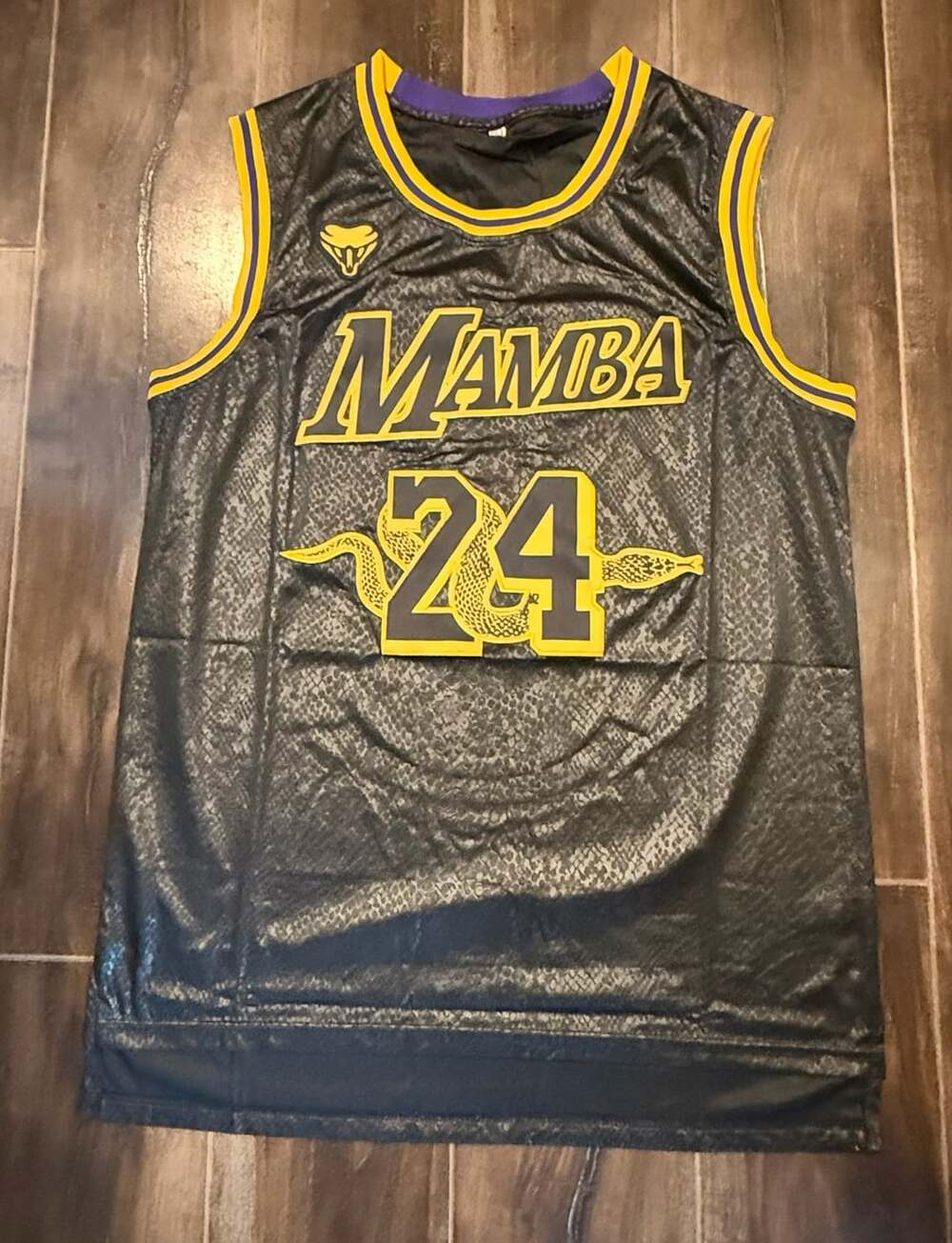 Kobe Bryant Mamba 24 Jersey Size L Black Snakeskin Basketball